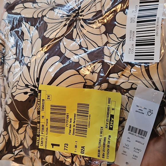 J Crew Cutout one-piece swimsuit in floral Brown White 16 - Picture 5 of 6